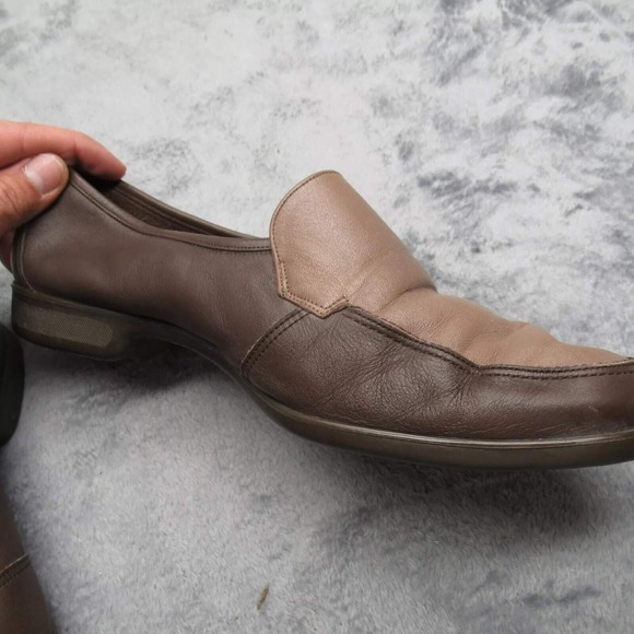 Bally Dress Shoes Mens 8 E Brown Leather Slip‎ On Switzerland Rare Two Tone main image 12